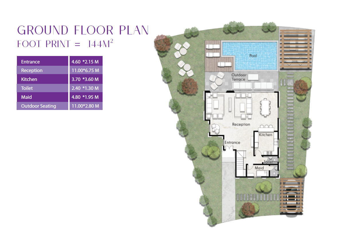 Floor plan for villa at IRA