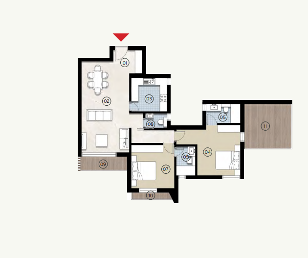 Floor plan for apartment at ZED East