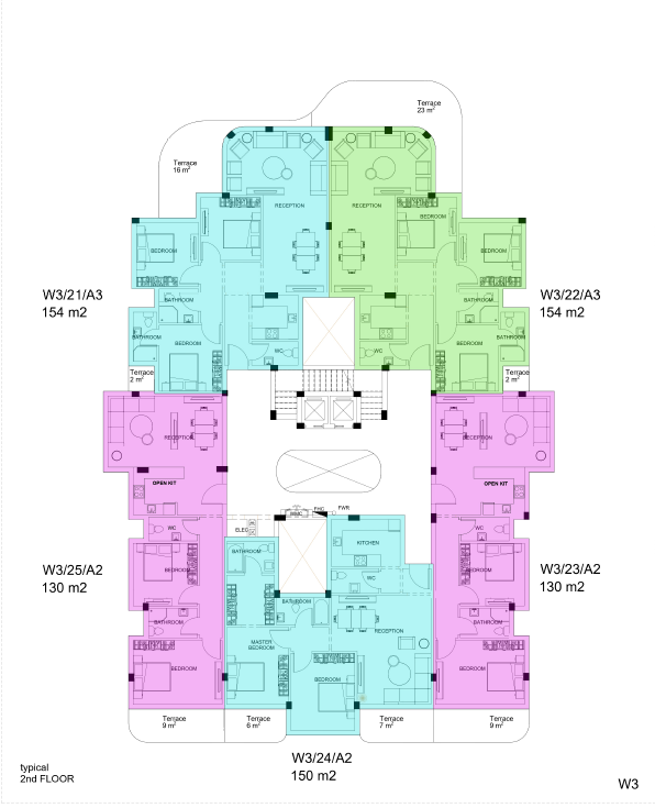 Floor plan for apartment at White Residence