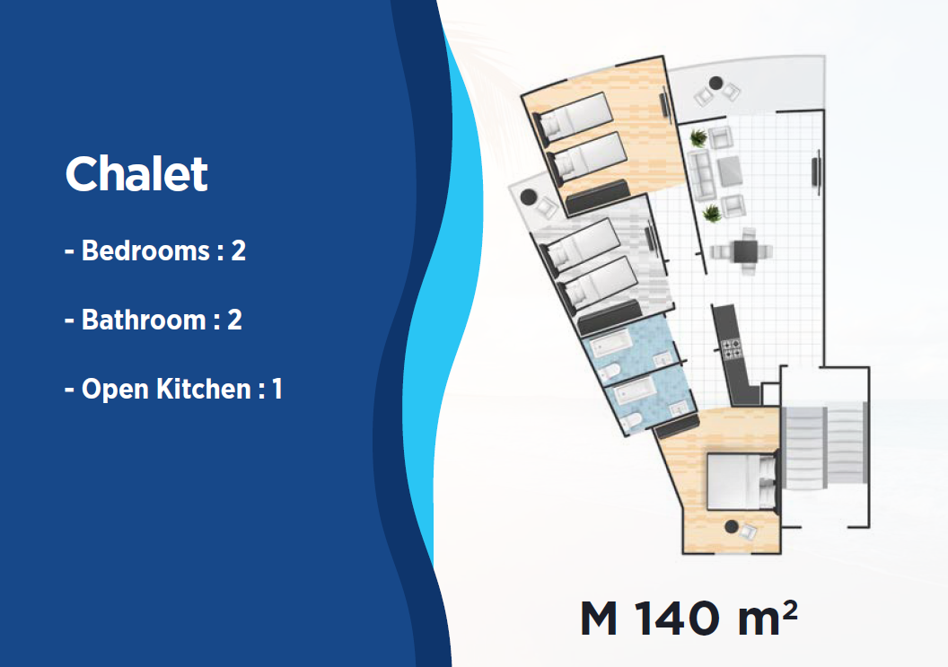 Floor plan for chalet at Majesty Bay El Galala Lasirena