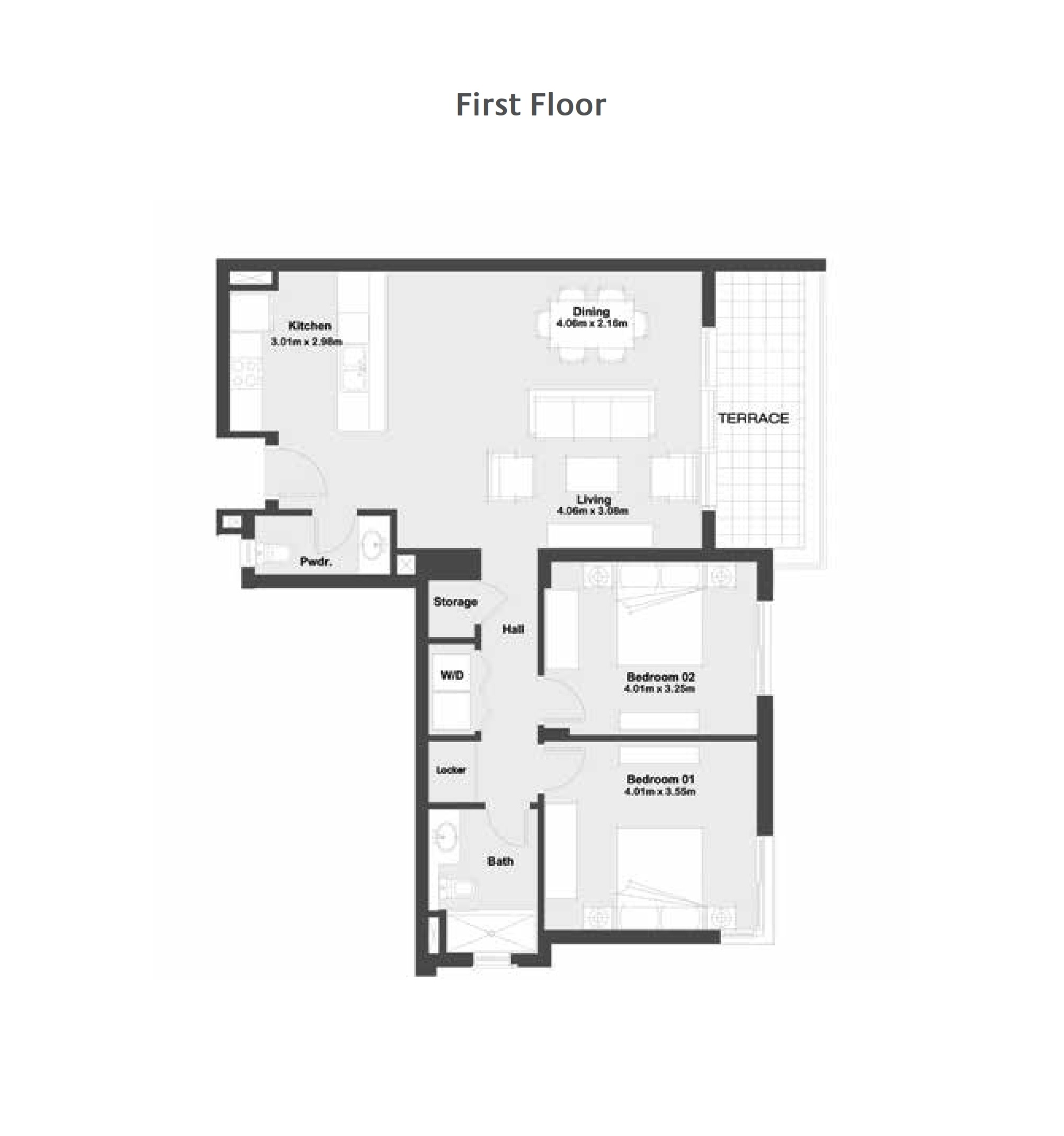 Floor plan for chalet at Marassi
