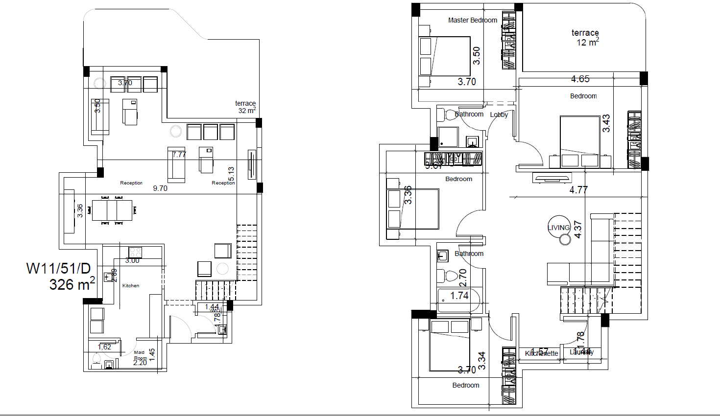 Floor plan for duplex at White Residence