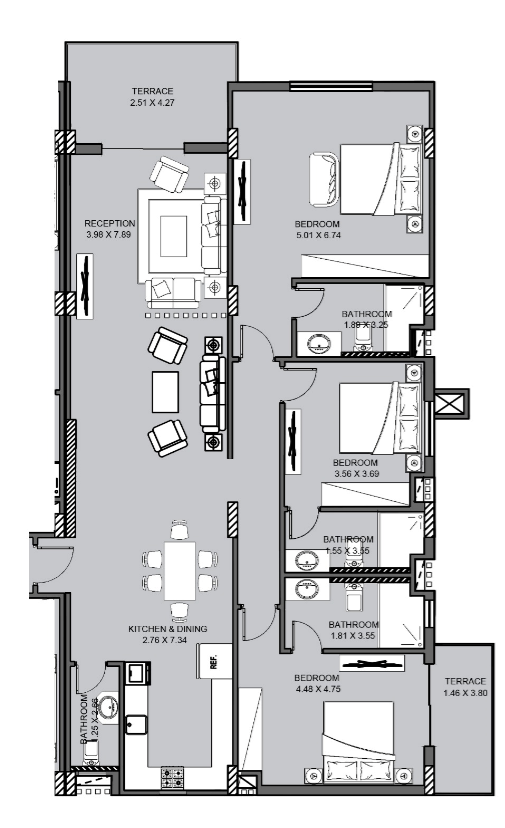 Floor plan for chalet at Direction White