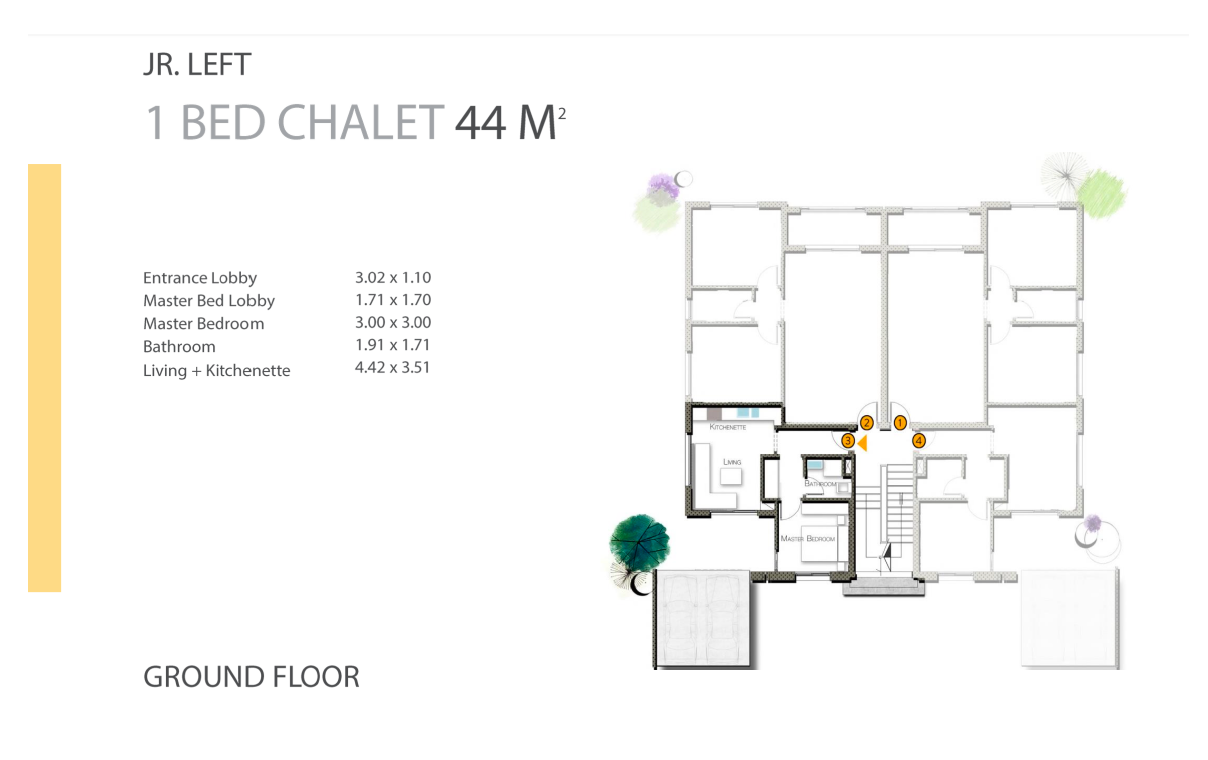 Floor plan for chalet at Gaia