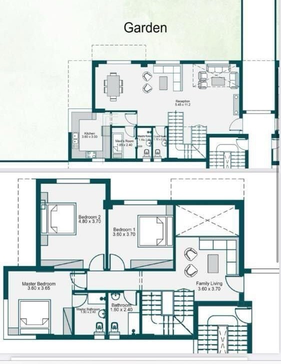 Floor plan for duplex at Bloomfields
