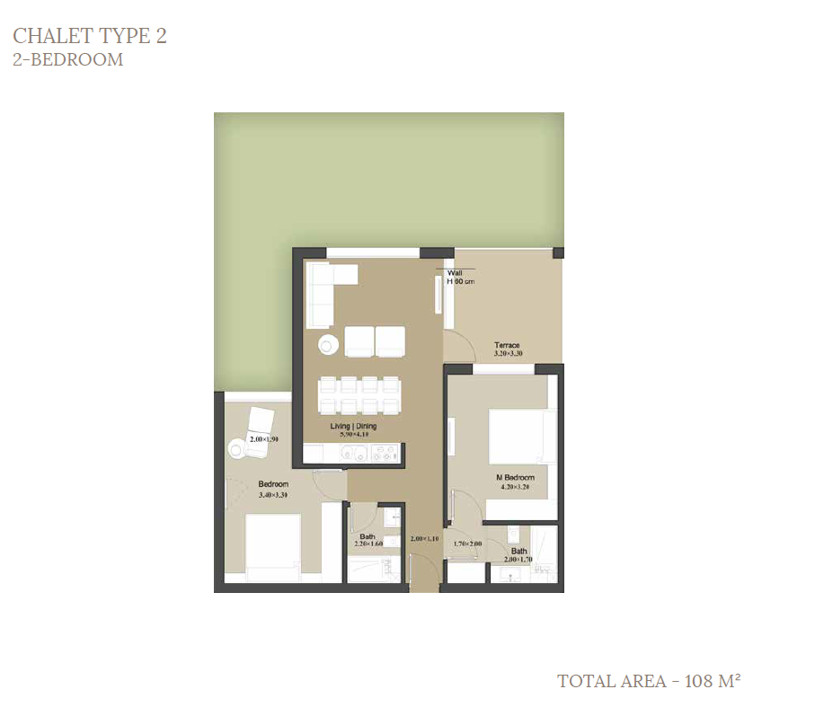 Floor plan for apartment at Il Monte Galala