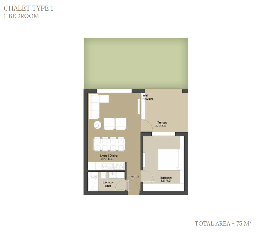 Floor plan for apartment at Il Monte Galala