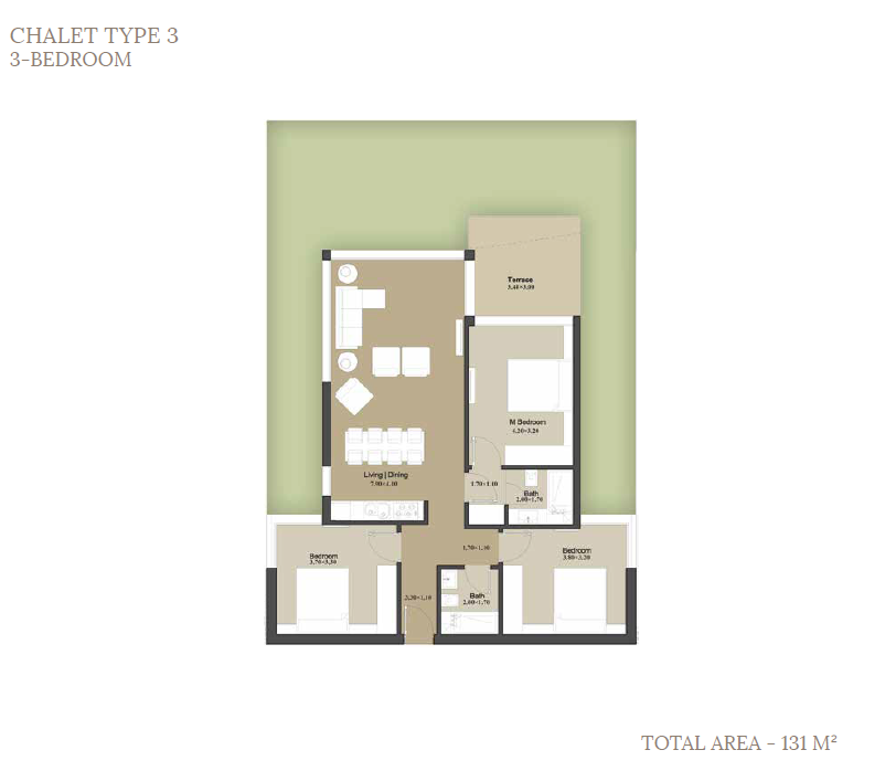 Floor plan for apartment at Il Monte Galala