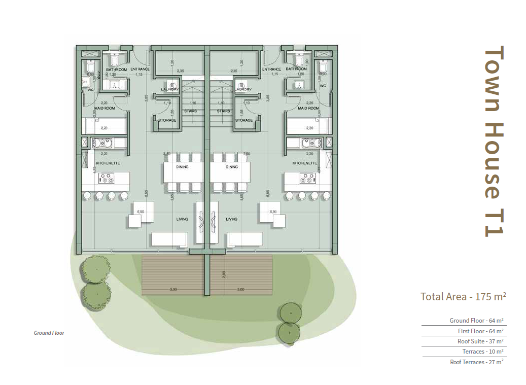 Floor plan for townhouse at Il Monte Galala