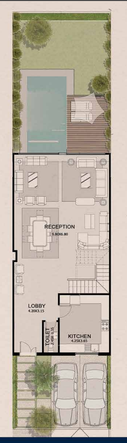 Floor plan for townhouse at Azzar New Cairo