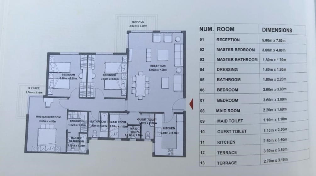 Floor plan for apartment at Il Bosco New Capital