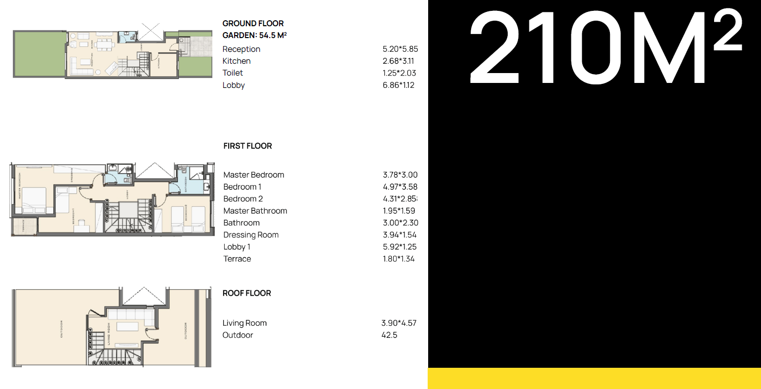 Floor plan for townhouse at Sun Capital