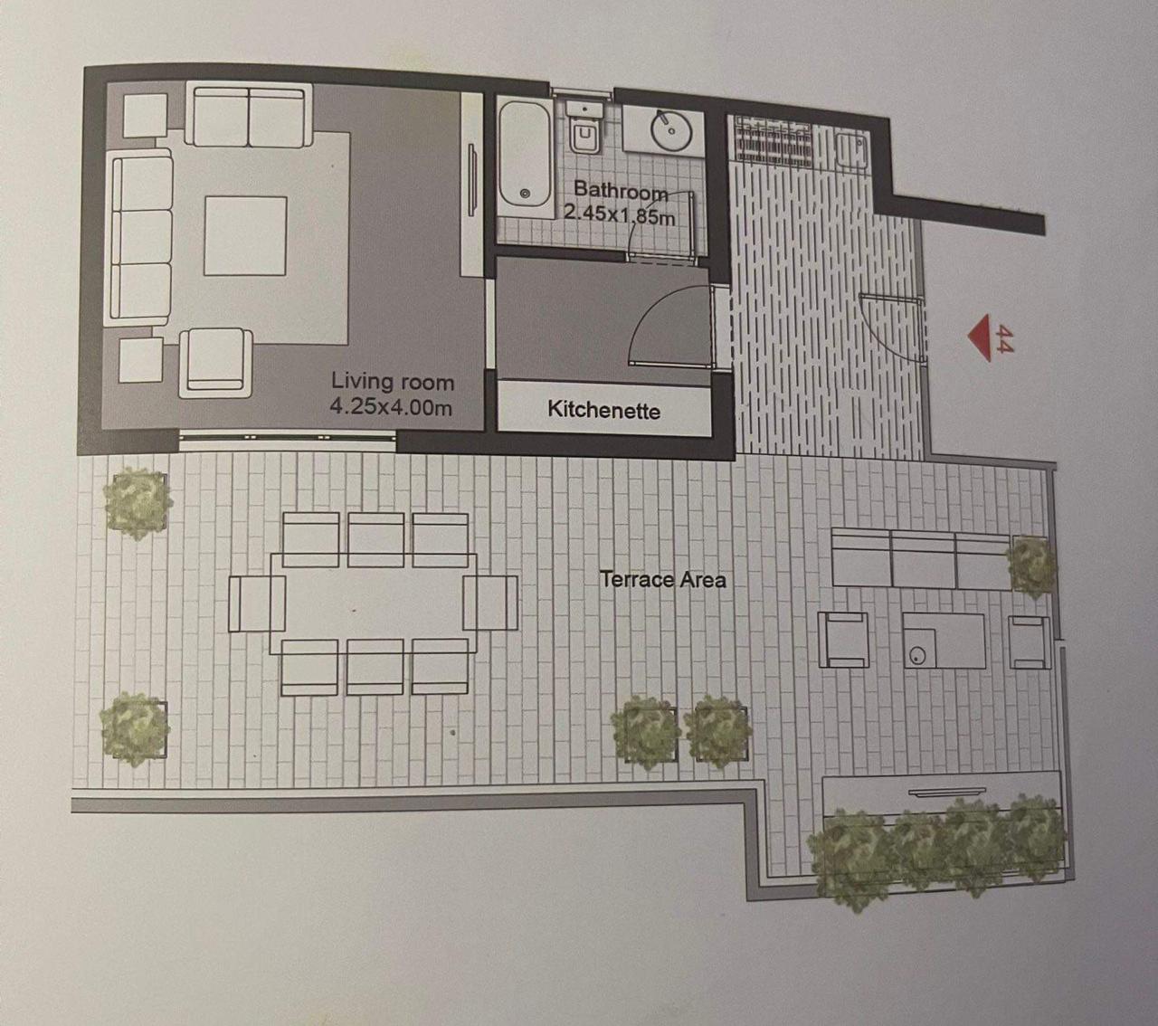 Floor plan for penthouse at SODIC East