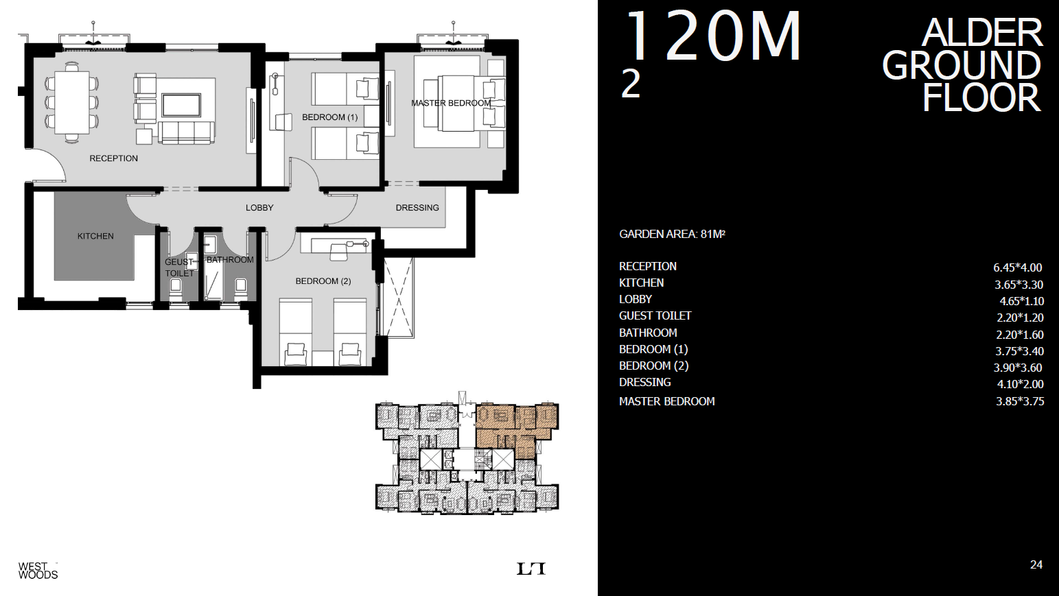 Floor plan for apartment at Sun Capital