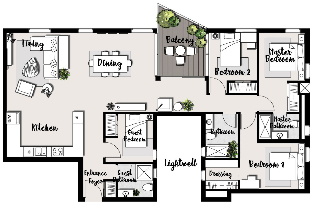 Floor plan for apartment at Kinda