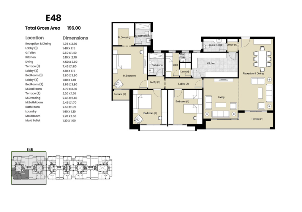Floor plan for apartment at Azad Views
