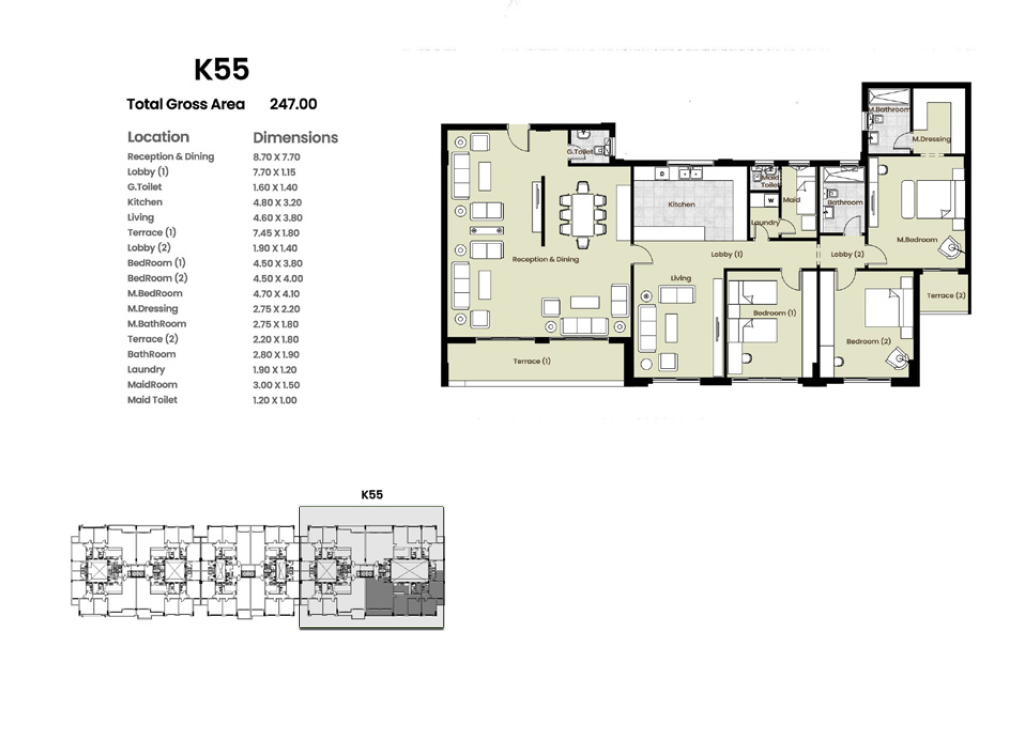 Floor plan for apartment at Azad Views