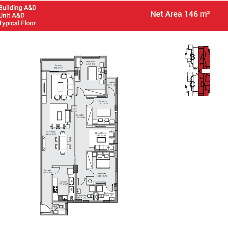 Floor plan for apartment at Capital Heights 2