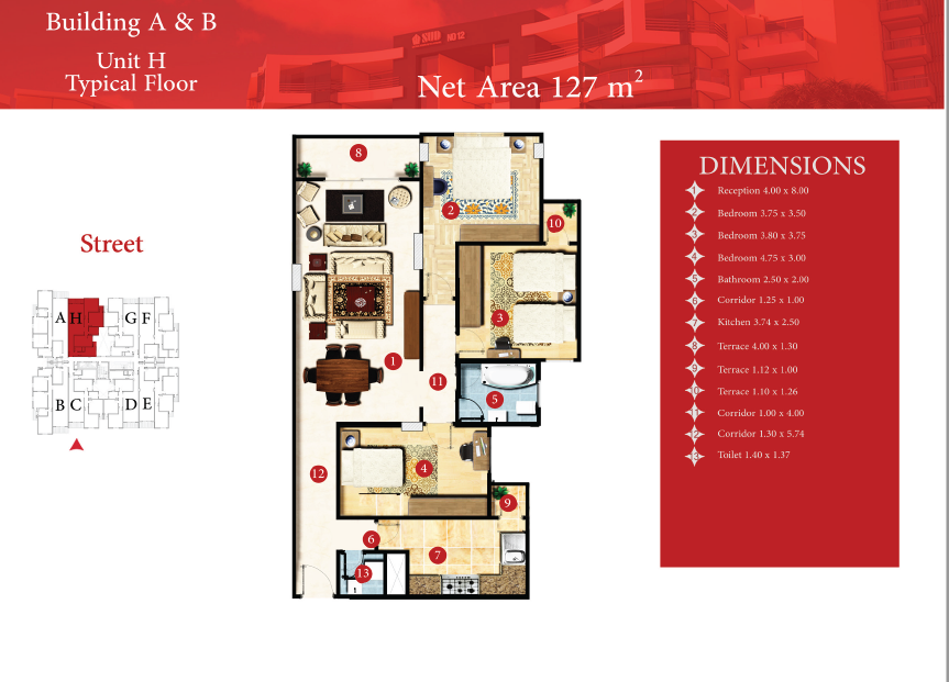 Floor plan for apartment at Capital Heights 2
