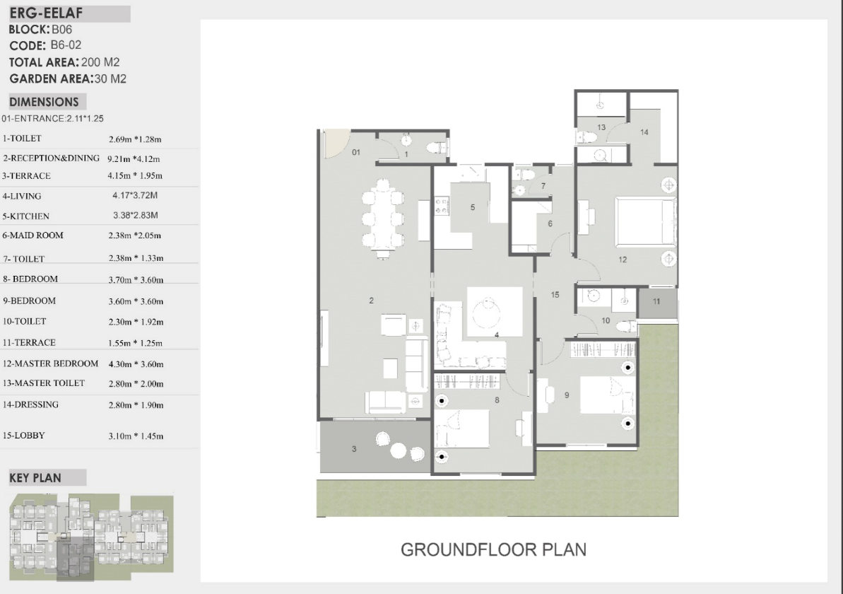 Floor plan for apartment at Eelaf Residence