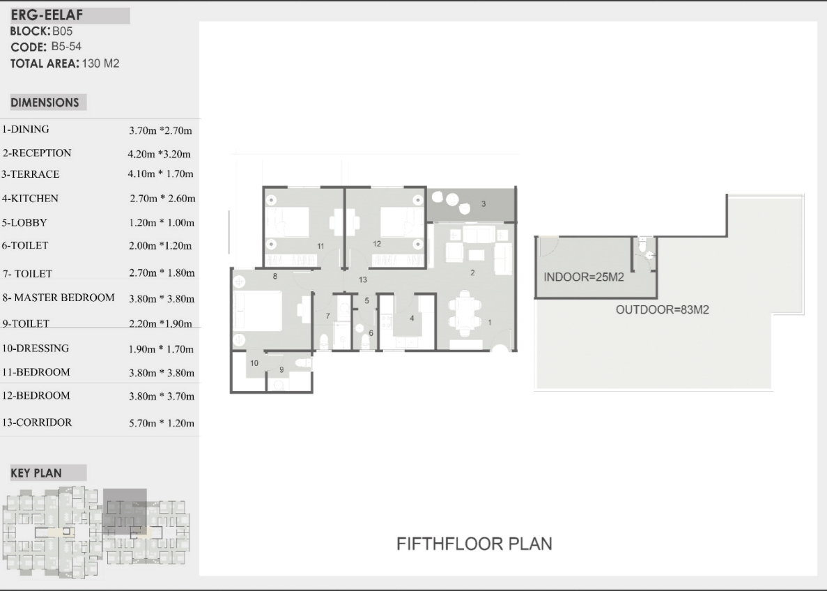 Floor plan for apartment at Eelaf Residence
