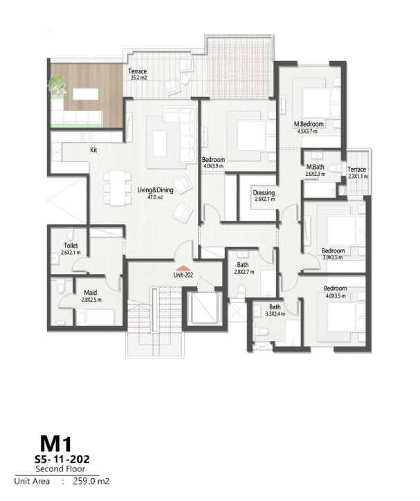 Floor plan for chalet at Masaya