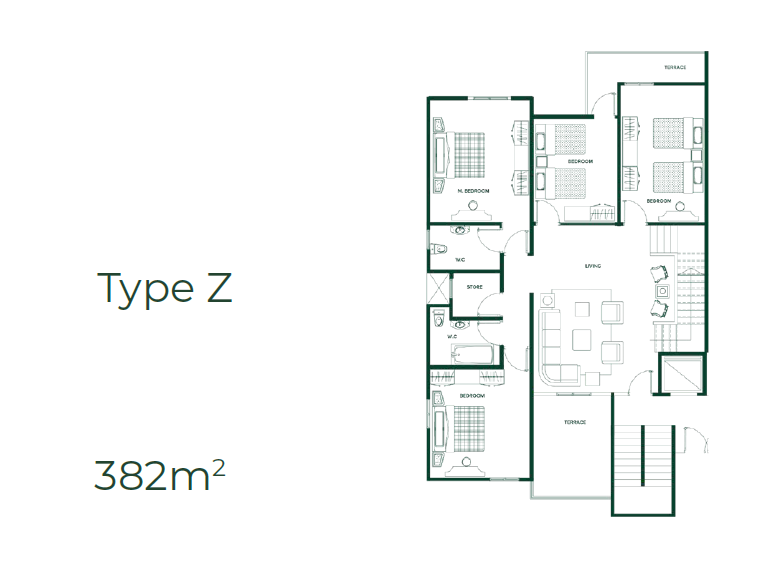 Floor plan for duplex at Catalan