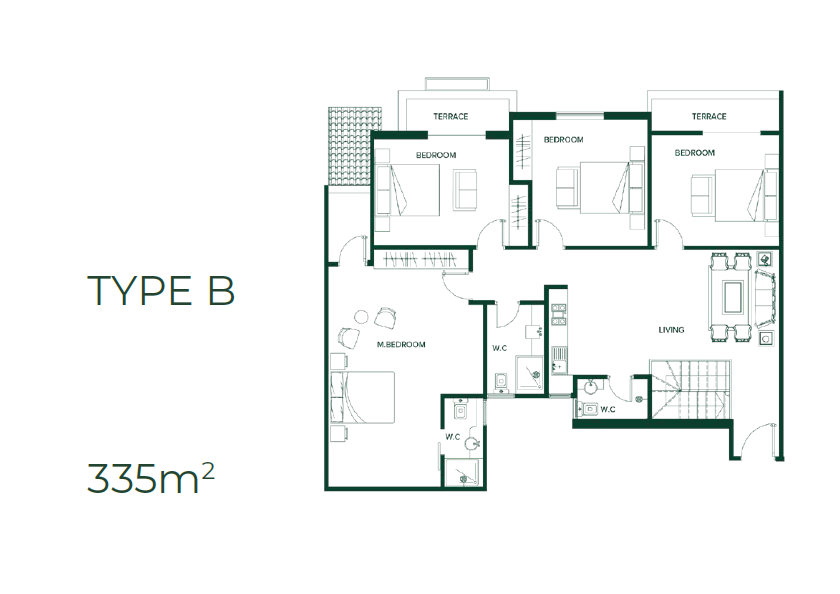 Floor plan for duplex at Catalan