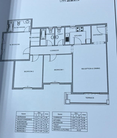 Floor plan for apartment at Aliva Mountain View Mostakbal City
