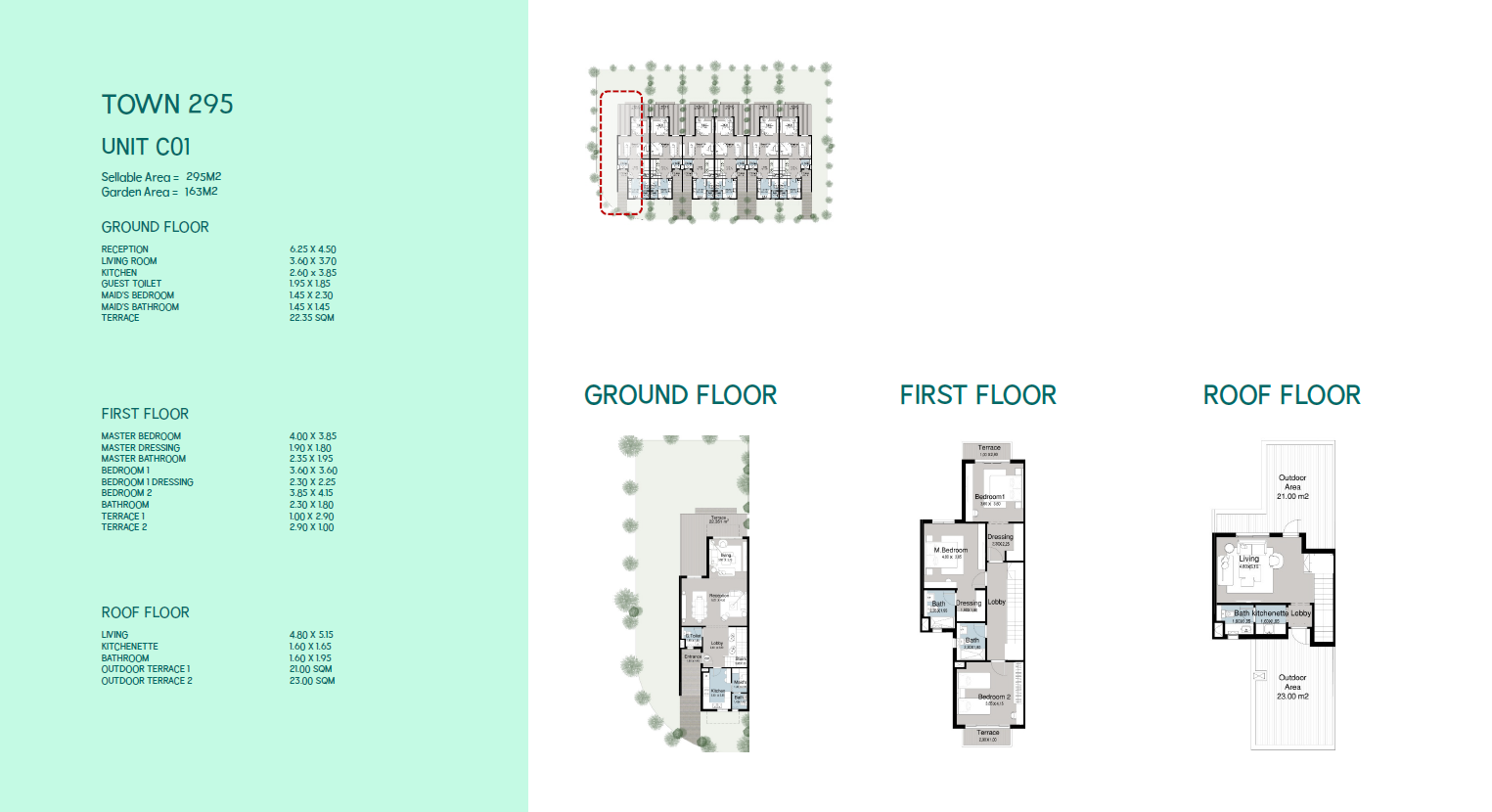 Floor plan for townhouse at Monark Residence