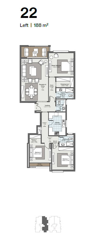 Floor plan for apartment at Ever