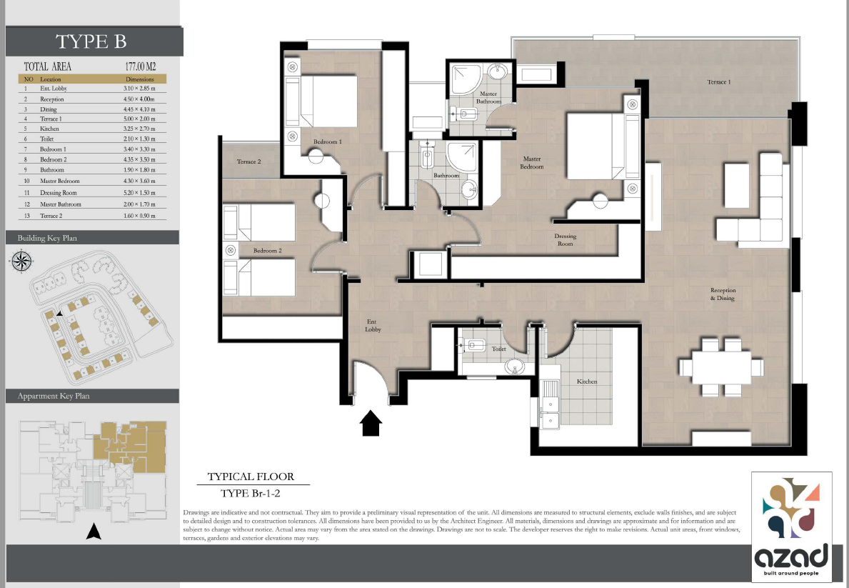 Floor plan for penthouse at AZAD
