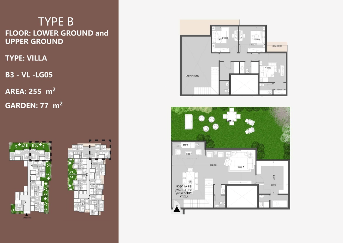 Floor plan for duplex at Peerage Residence