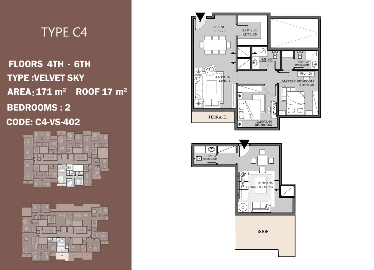 Floor plan for duplex at Peerage Residence