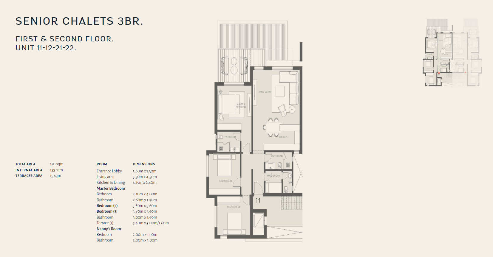 Floor plan for chalet at The Med