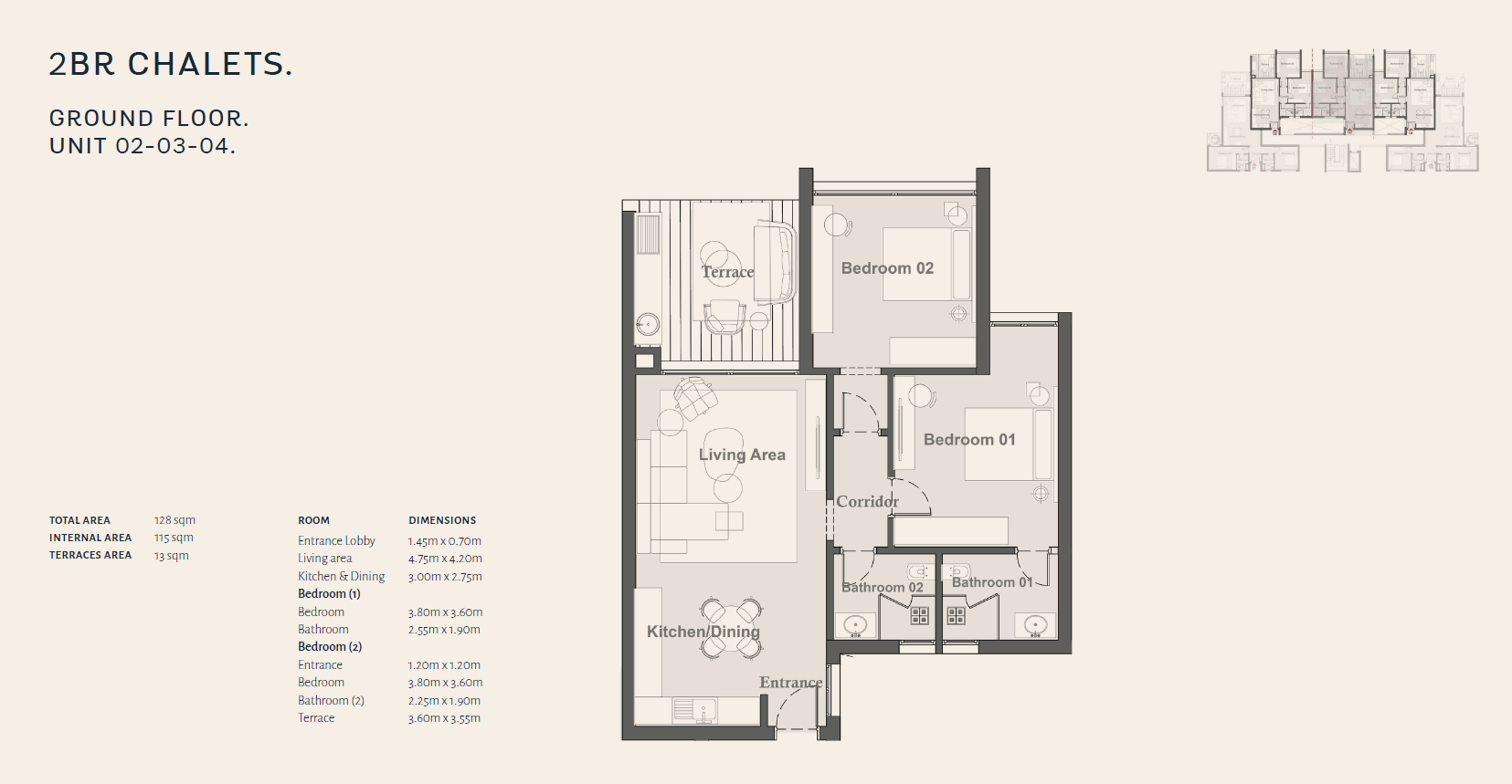 Floor plan for chalet at The Med