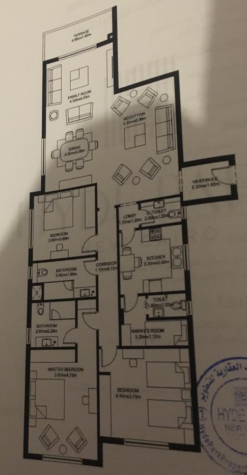 Floor plan for apartment at Hyde Park