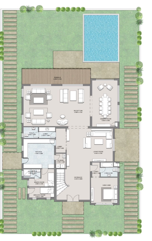 Floor plan for villa at Hyde Park