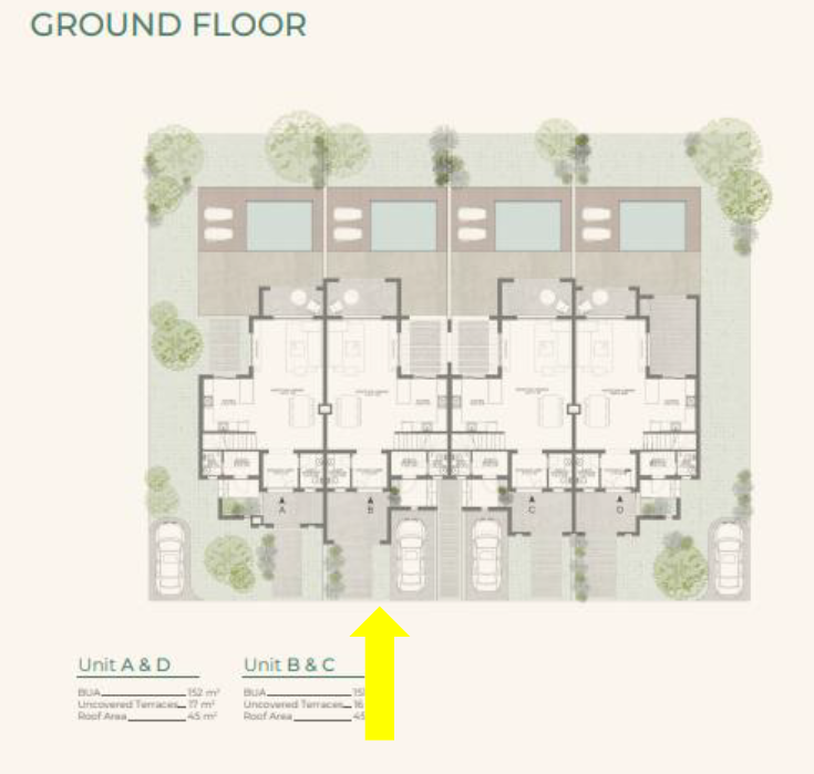 Floor plan for townhouse at Town Walk
