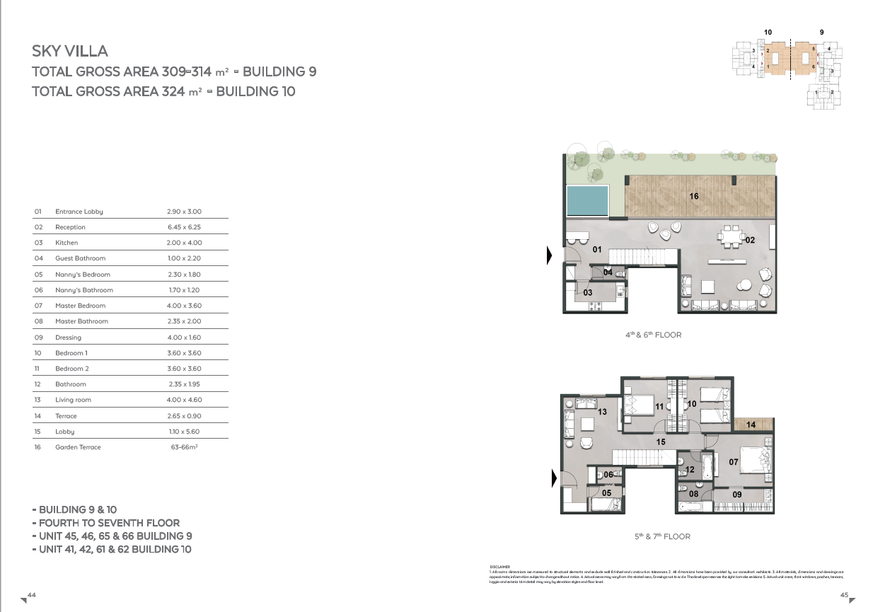 Floor plan for duplex at Vinci
