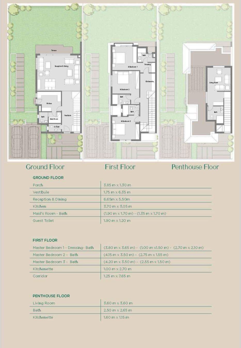 Floor plan for villa at Badya