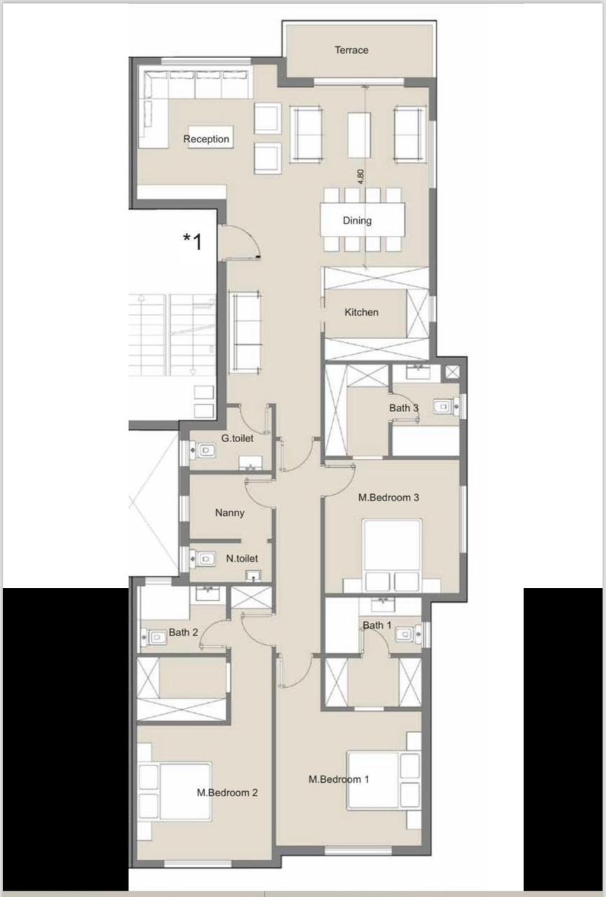 Floor plan for apartment at Badya