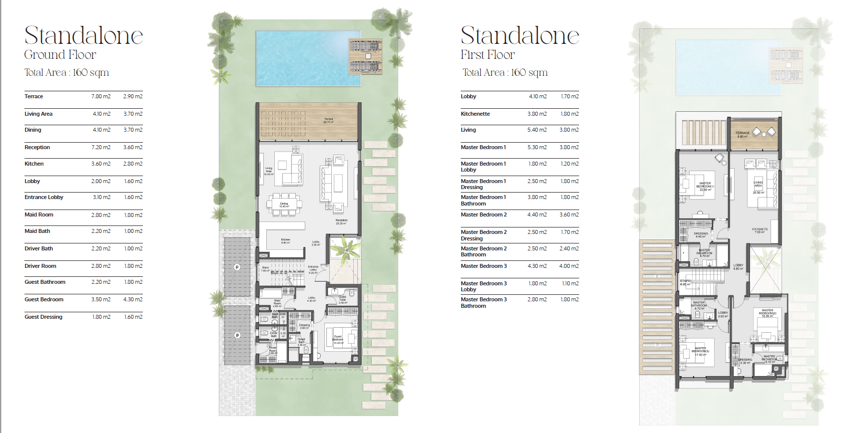 Floor plan for villa at Azha