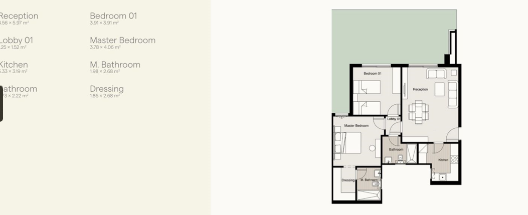 Floor plan for apartment at Residence Eight Sky Abu Dhabi