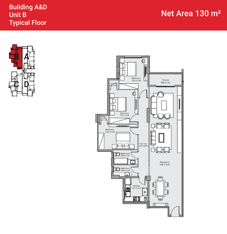 Floor plan for apartment at Capital Heights 2