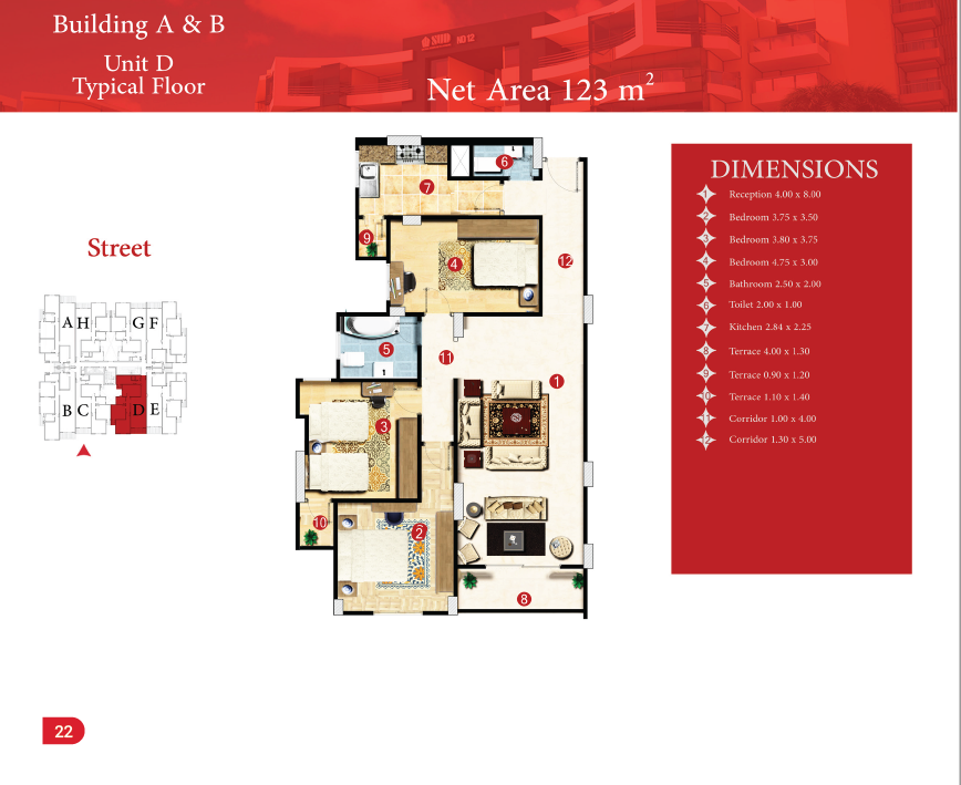 Floor plan for apartment at Capital Heights 2