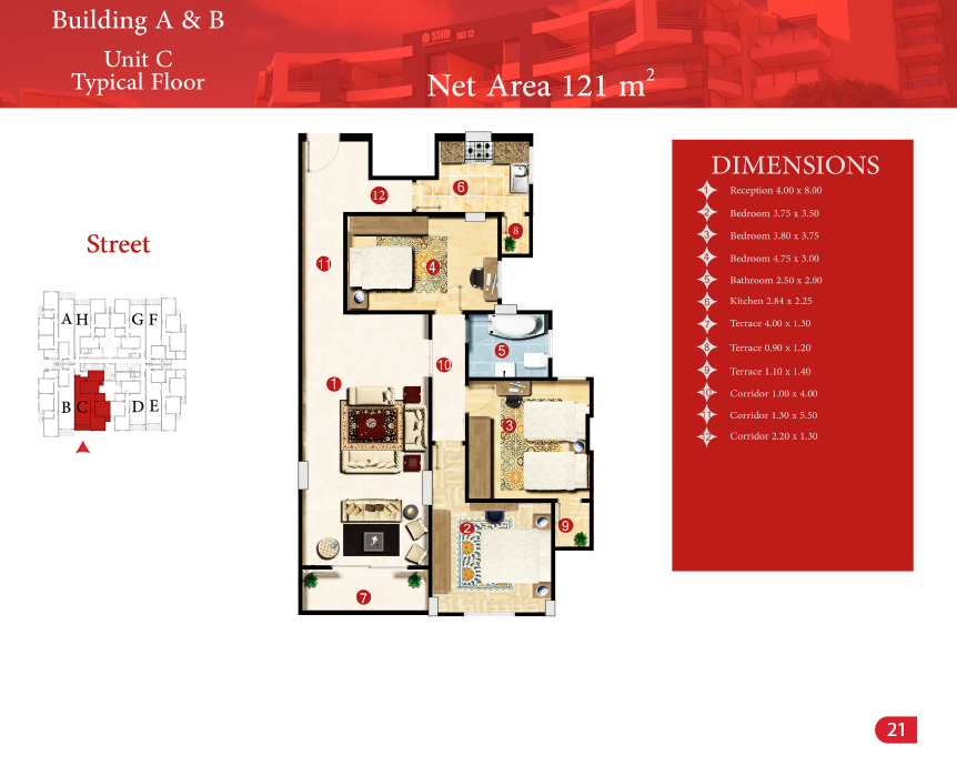 Floor plan for apartment at Capital Heights 2