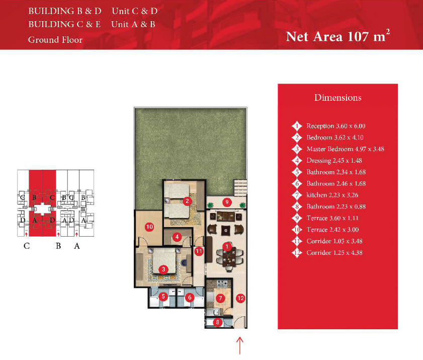 Floor plan for apartment at Capital Heights 2
