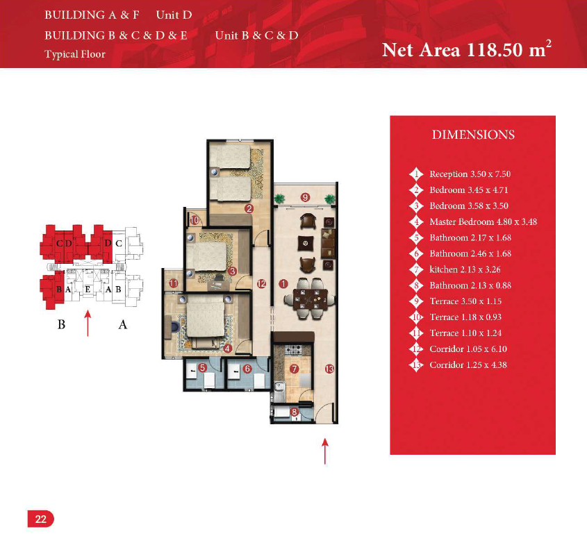 Floor plan for apartment at Capital Heights 2