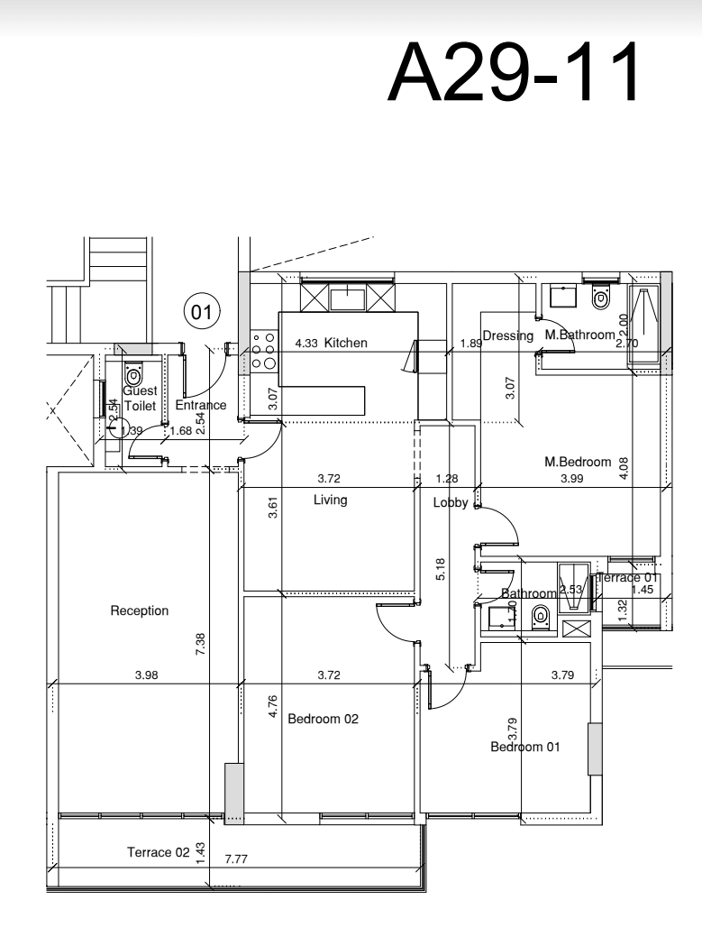 Floor plan for apartment at Scene 7